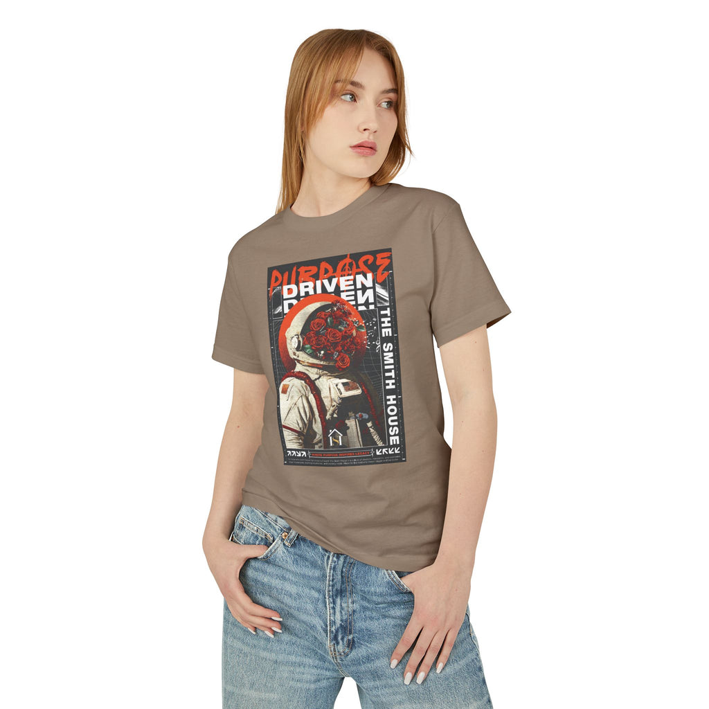 Purpose Driven Astronaut Tee, Unisex Graphic Shirt, Vintage Style T-Shirt, Casual Wear, Gift for Space Lovers, Motivational Apparel