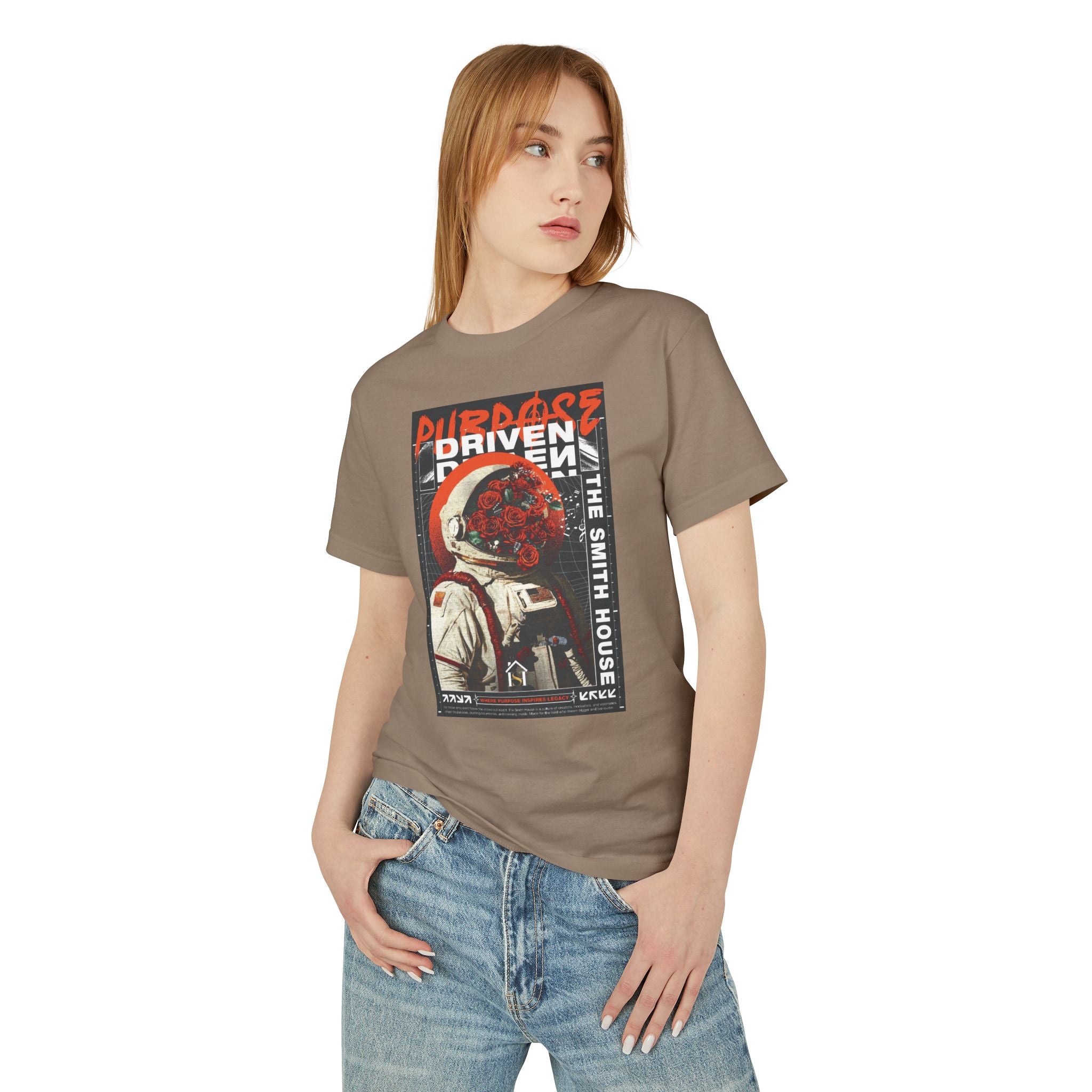 Purpose Driven Astronaut Tee, Unisex Graphic Shirt, Vintage Style T-Shirt, Casual Wear, Gift for Space Lovers, Motivational Apparel