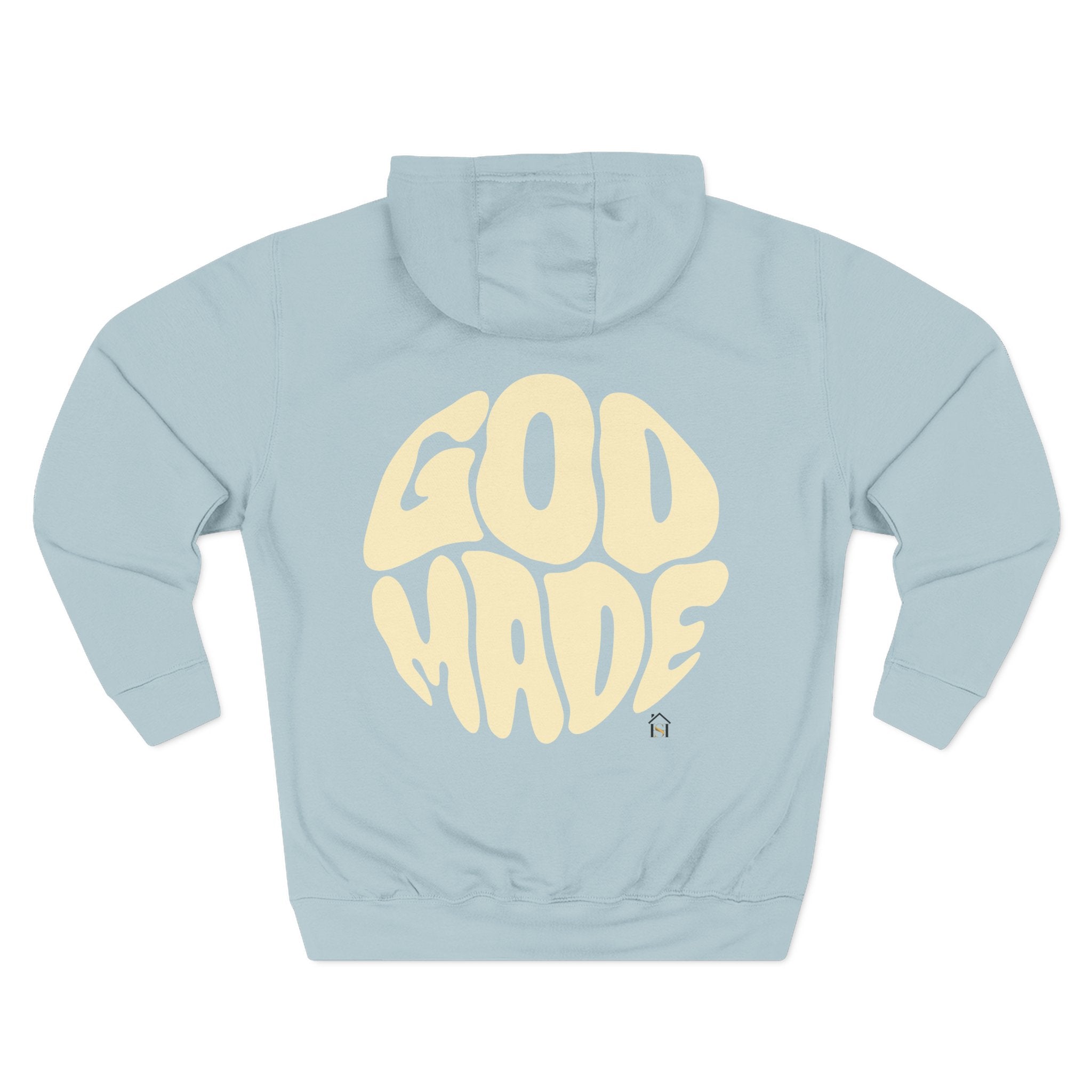 God Made Hoodie — Red Retro Bubble Logo Fleece Pullover