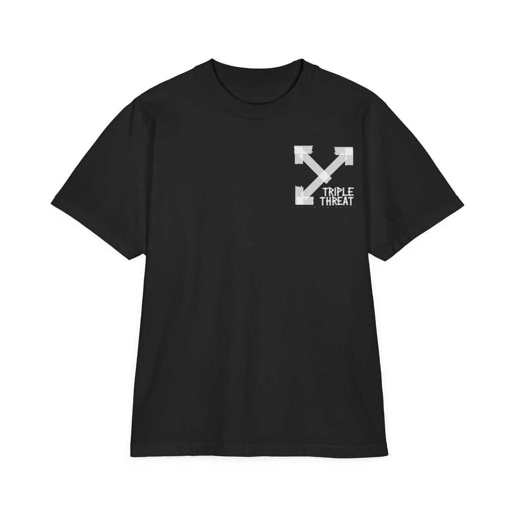 Triple Threat Unisex Drop-Shoulder T-Shirt, Stylish Graphic Tee, Streetwear Top, Casual Wear, Gift for Friends, Modern Fashion