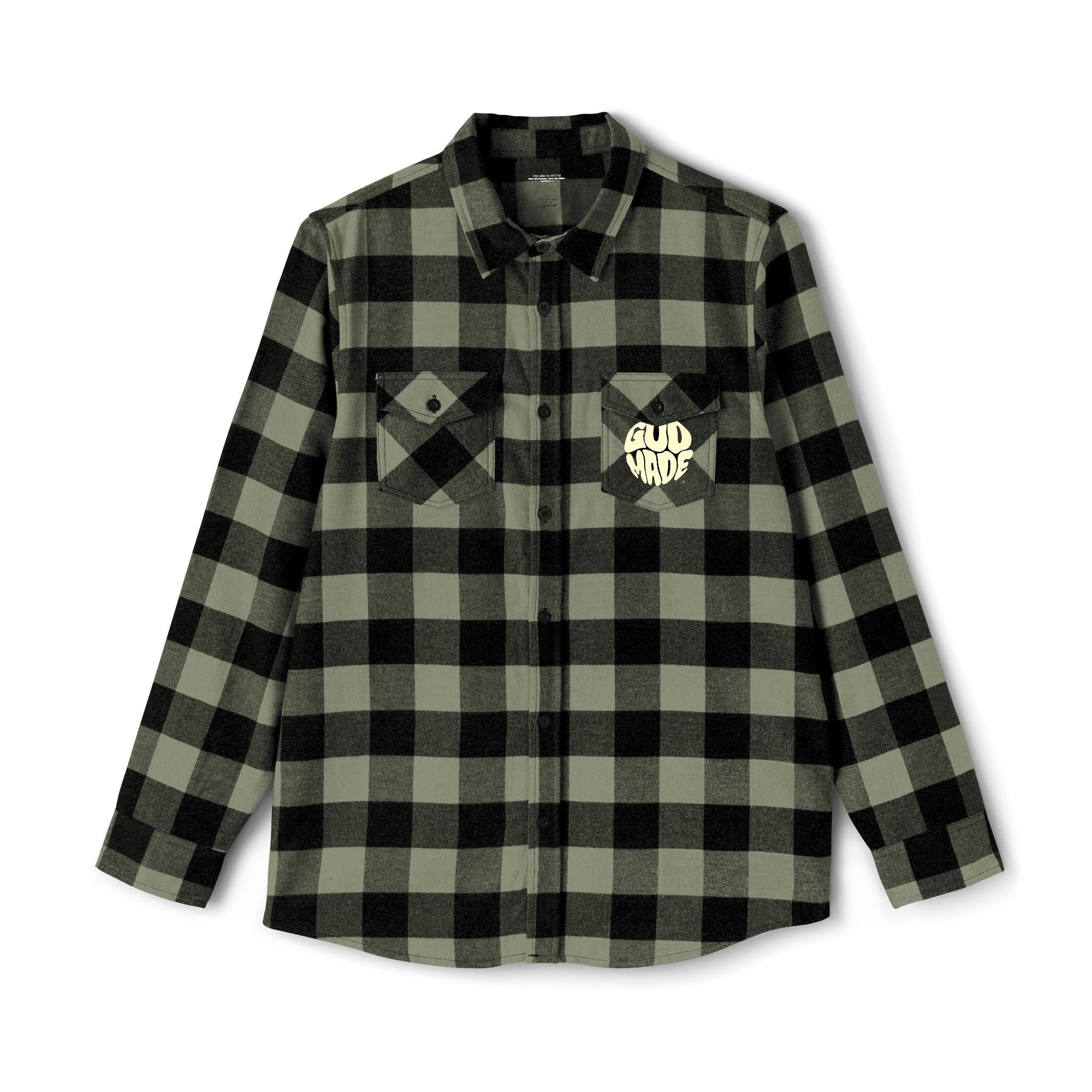 God Made Flannel Shirt — Buffalo Plaid Christian Graphic Shirt